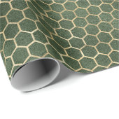 グリーンビー金ゴールドハニカムギフトエレガント ラッピングペーパー (ロールコーナー)