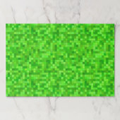 グリーンピクセルバースデーパーティー紙ランチョンマット ペーパーパッド (正面)