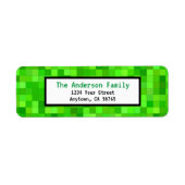 グリーンピクセルマイニングゲーマーカスタムアドレス ラベル (正面)