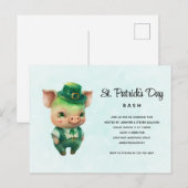 グリーンピグファンシーの服装サンパディの日パーティー インビテーションポストカード (正面/裏面)