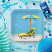 グリーンピックオンビーチ椅子 ペーパープレート (パーティー)