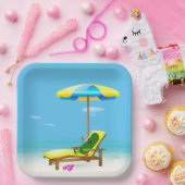 グリーンピックオンビーチ椅子 ペーパープレート (パーティー)