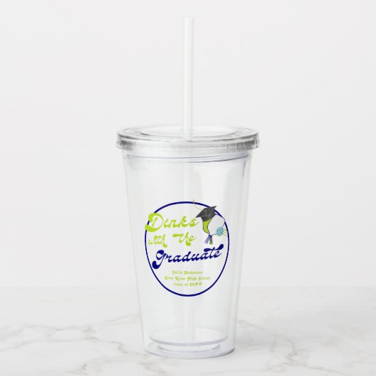 グリーンピックボール卒業とディンク アクリルタンブラー (正面)