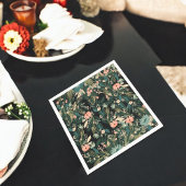 グリーンピンクお洒落フローラベビーシャワーパーティー スタンダードカクテルナプキン