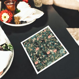 グリーンピンクお洒落フローラベビーシャワーパーティー スタンダードカクテルナプキン