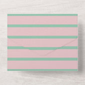 グリーンピンクかわいい恐竜の牡丹の赤ちゃんシャワー オールインワン招待状 (裏面)