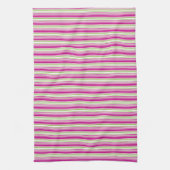 グリーンピンクとホワイトのストライプキッチン キッチンタオル (縦)