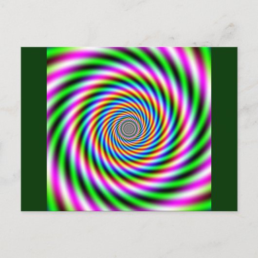 グリーンピンクの光学錯覚 ポストカード (正面)