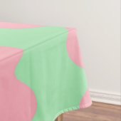グリーンピンクの波状ストライプミニマリストダイニングアクセント テーブルクロス (インサイチュ)