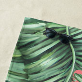 グリーンピンクの葉柄パーソナライズドサマー・ビーチ ビーチタオル (インサイチュ)