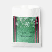 グリーンピンクの輝く冬のワンダーランドクリスマス フェイバーバッグ (正面)