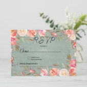 グリーンピンクアイボリー冬フローラレースRSVP 招待状 (スタンド正面)