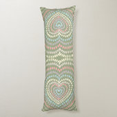 グリーンピンクイエローブルー同心ハートレインボー ボディピロー (裏面 (縦))