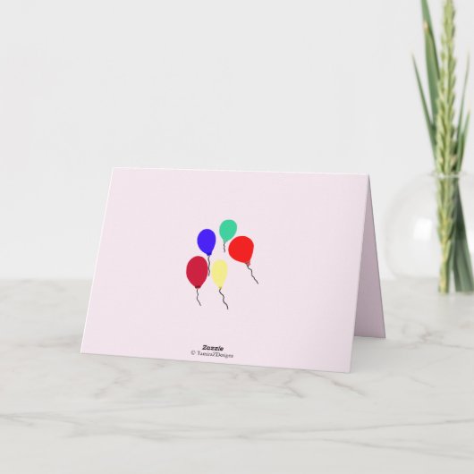 グリーンピンクカップケーキ水玉模様誕生日ありがとう カード (裏面)