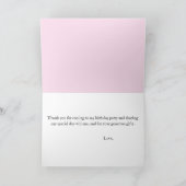 グリーンピンクカップケーキ水玉模様誕生日ありがとう カード (内部)