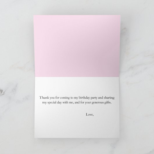 グリーンピンクカップケーキ水玉模様誕生日ありがとう カード (内部)