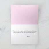 グリーンピンクカップケーキ水玉模様誕生日ありがとう カード (内部)