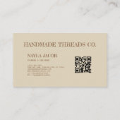 グリーンピンクキルトとパッチワーク手作り服 名刺 (裏面)