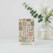 グリーンピンクキルトとパッチワーク手作り服 名刺 (スタンド正面)