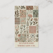 グリーンピンクキルトとパッチワーク手作り服 名刺 (正面)