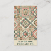 グリーンピンクキルトとパッチワーク手作り服 名刺 (正面)