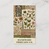 グリーンピンクキルトとパッチワーク手作り服 名刺 (正面)