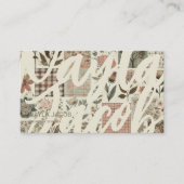 グリーンピンクキルトとパッチワーク手作り服 名刺 (正面)