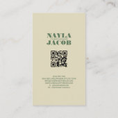 グリーンピンクキルトとパッチワーク手作り服 名刺 (裏面)