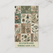 グリーンピンクキルトとパッチワーク手作り服 名刺 (正面)