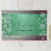 グリーンピンククリスマスウィンターワンダーランド紙ランチョンマット ペーパーパッド