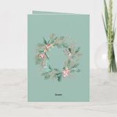 グリーンピンククリスマスリース カード (裏面)