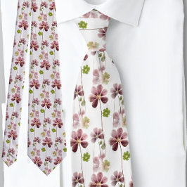 グリーンピンククローバーシャムロック植物学 | ネクタイ