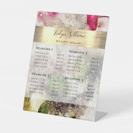 グリーンピンクグリッター水彩価格表 台座サイン