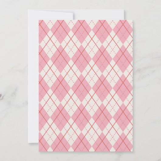 グリーンピンクゴアーガイルルフスイングブライダルシャワー 招待状 (裏面)