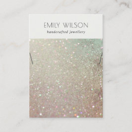 グリーンピンクシルバースパークルグリッターネックレスディスプレイ 名刺