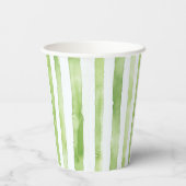 グリーンピンクストライプ色フラミンゴ誕生日 紙コップ (裏面)