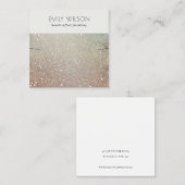 グリーンピンクスパルクルグリッターシャイニーイヤリングディスプレイ スクエア名刺 (正面/裏面)