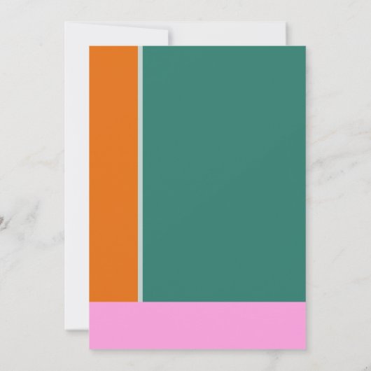 グリーンピンクトレンディージオメト結婚リのウェブサイト 招待状 (裏面)