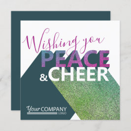 グリーンピンクバイオレットビジネスタイポグラフィホリデー 招待状