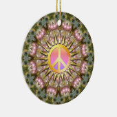 グリーンピンクヒーリングライトピースマンダラ セラミックオーナメント (右)