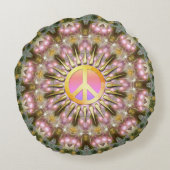 グリーンピンクヒーリングライトピースマンダラ ラウンドクッション (裏面)