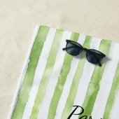 グリーンピンクフラミンゴ ビーチタオル (インサイチュ)