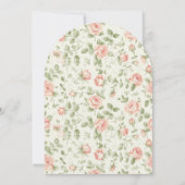グリーンピンクフラワー&ボーガールベビーシャワー 招待状 (裏面)