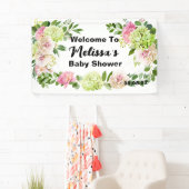 グリーンピンクフローラあじさいウェルカムバックドロップ 横断幕 (インサイチュ)