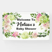 グリーンピンクフローラあじさいウェルカムバックドロップ 横断幕 (横)