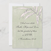 グリーンピンクフローラ植物性クリスチャン結婚ズ 招待状 (裏面)