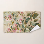 グリーンピンクブランチバスタオル バスタオルセット (ハンドタオル)