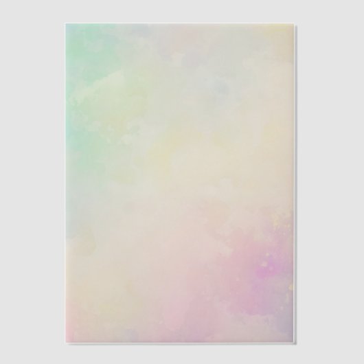 グリーンピンクブルーの美しいレインボーシェード ベラム紙招待状 (正面)