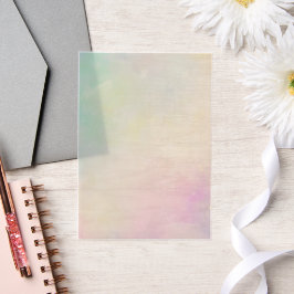 グリーンピンクブルーの美しいレインボーシェード ベラム紙招待状