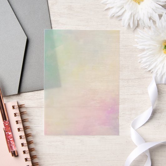 グリーンピンクブルーの美しいレインボーシェード ベラム紙招待状 (ウェディング)